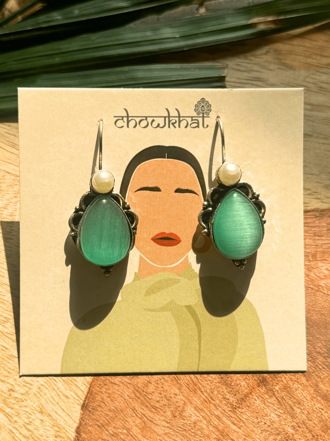 German Silver Hanging Pearl Earrings - Chowkhat Lifestyle