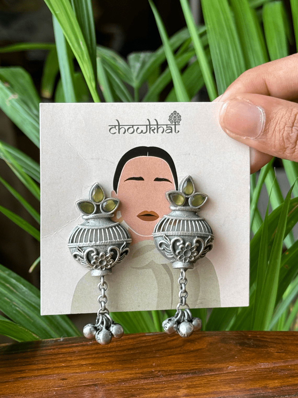 German Silver Oxidised Latkan Earrings - Chowkhat Lifestyle
