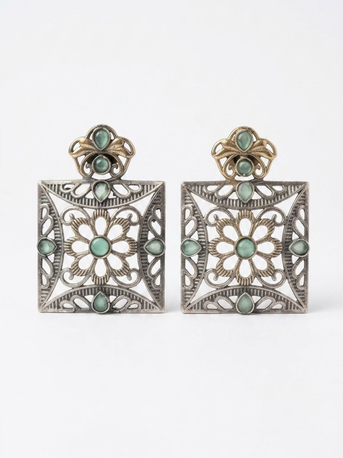 Dual Tone Charm Oxidised Earrings - Chowkhat Lifestyle