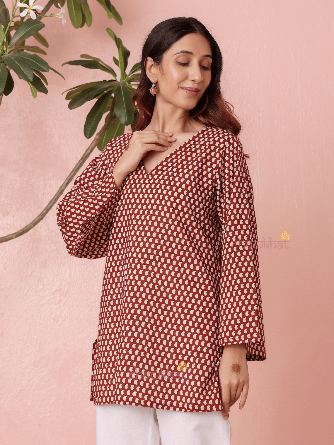 Ambar Short Hand Printed Cotton Kurti - Chowkhat Lifestyle