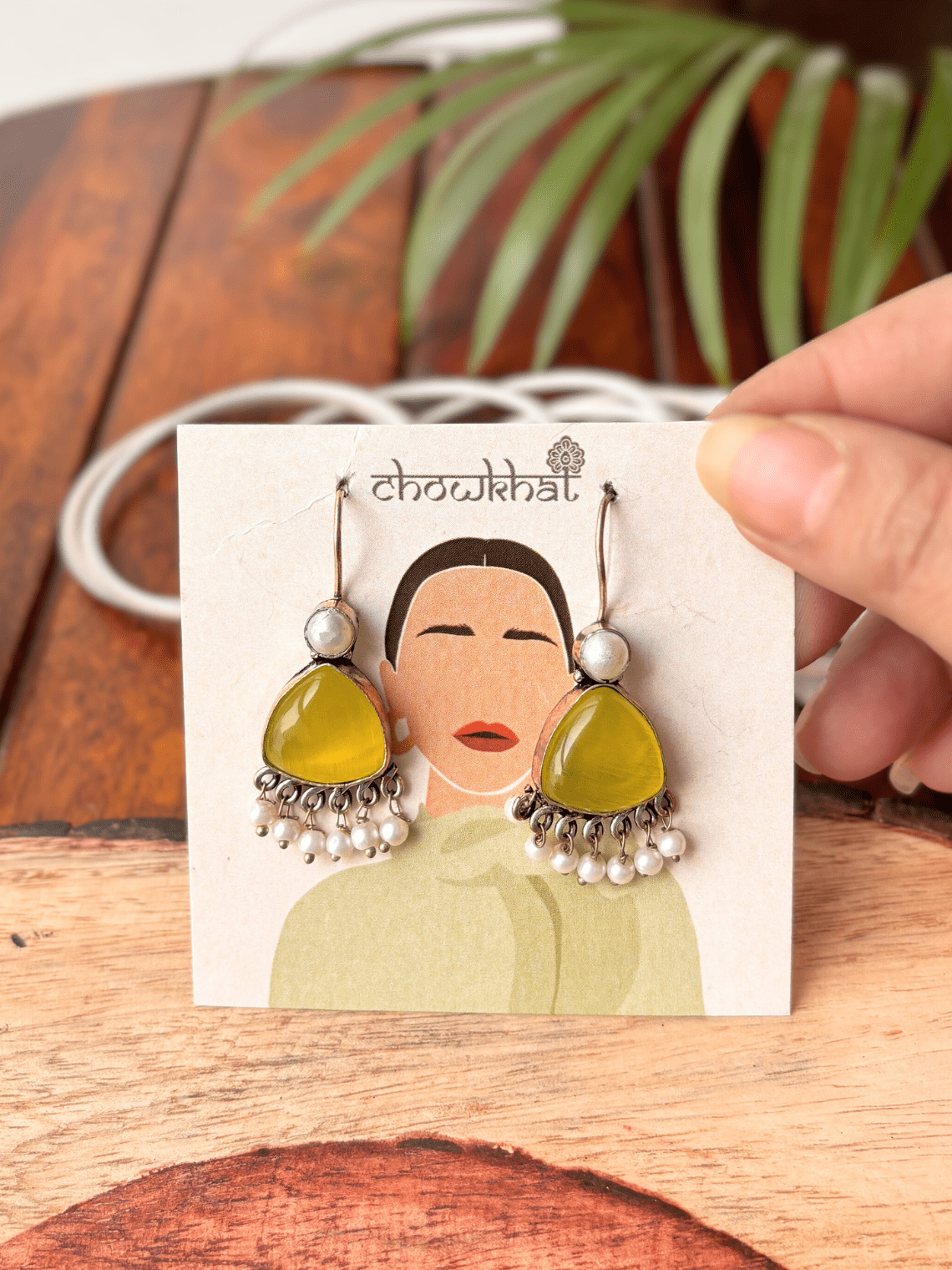 German Silver Hanging Pearl Earrings - Chowkhat Lifestyle