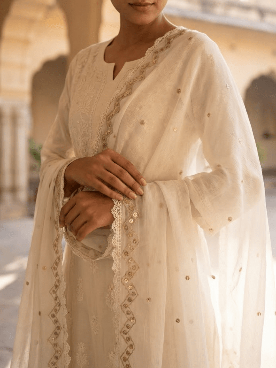 Ivana Chiffon Dupatta with Gota Work - Chowkhat Lifestyle