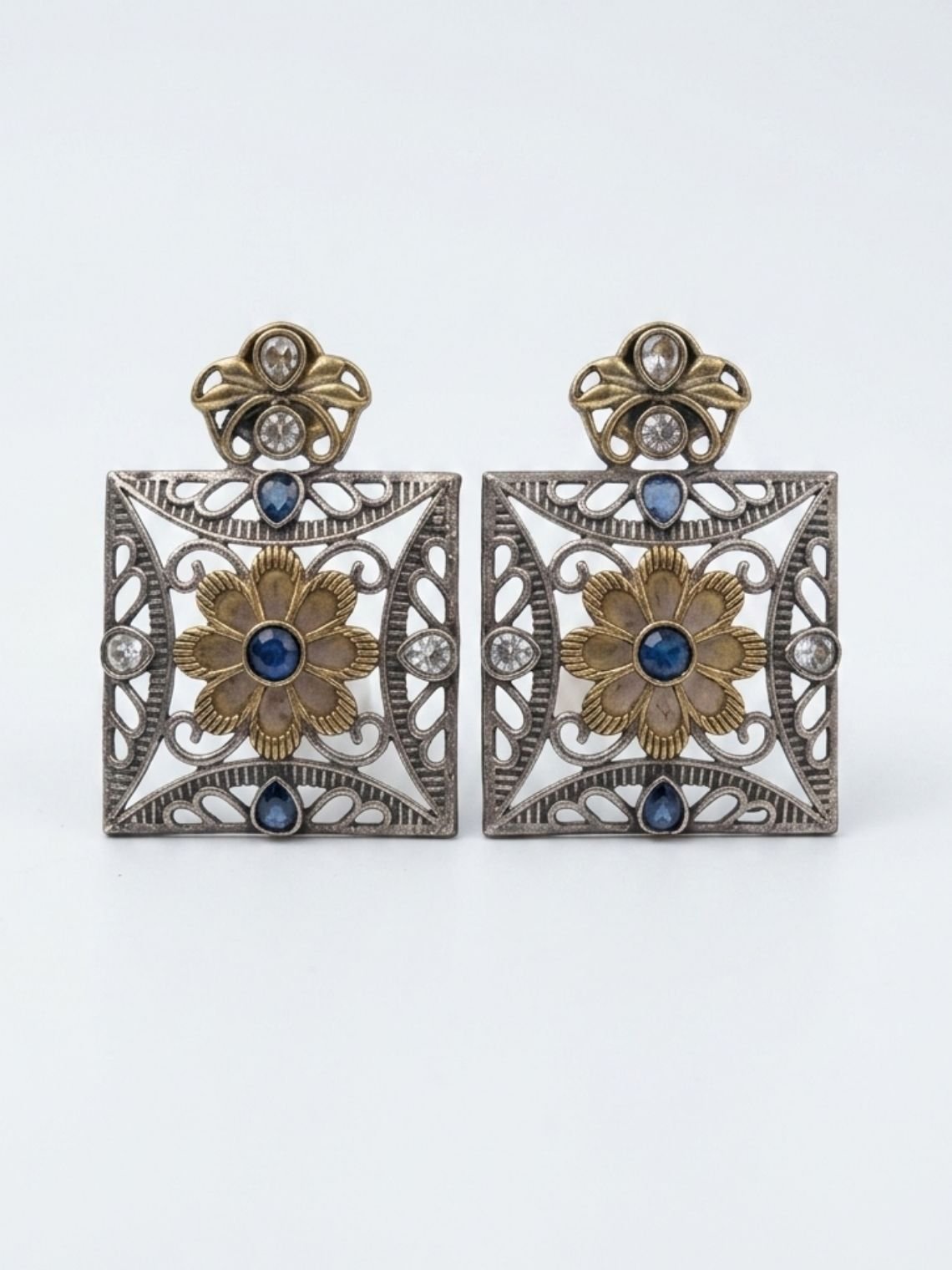 Dual Tone Charm Oxidised Earrings - Chowkhat Lifestyle