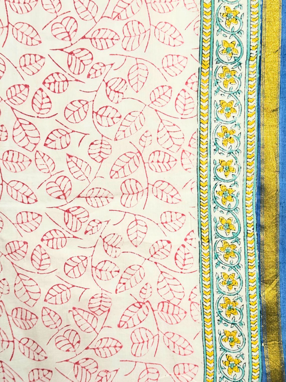 Ishita Pre - Draped Hand Block Mul Cotton Saree - Chowkhat Lifestyle