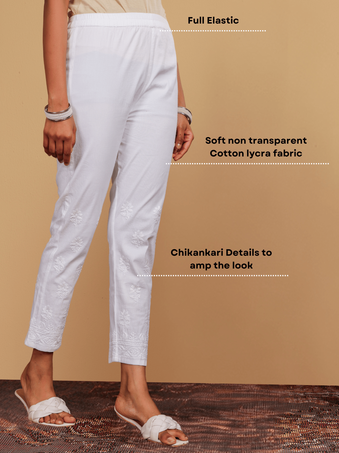 Asad Premium Cotton Chikankari Pants - Chowkhat Lifestyle