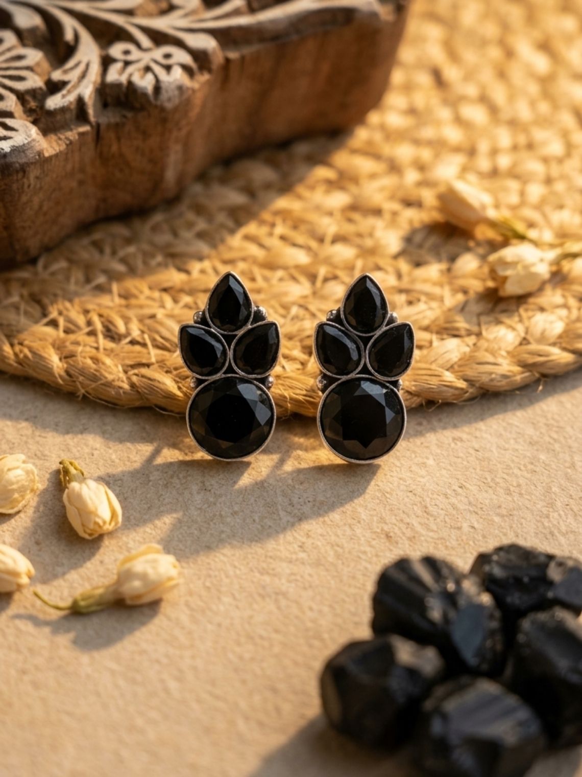 Classic Stone Oxidised Earrings - Chowkhat Lifestyle