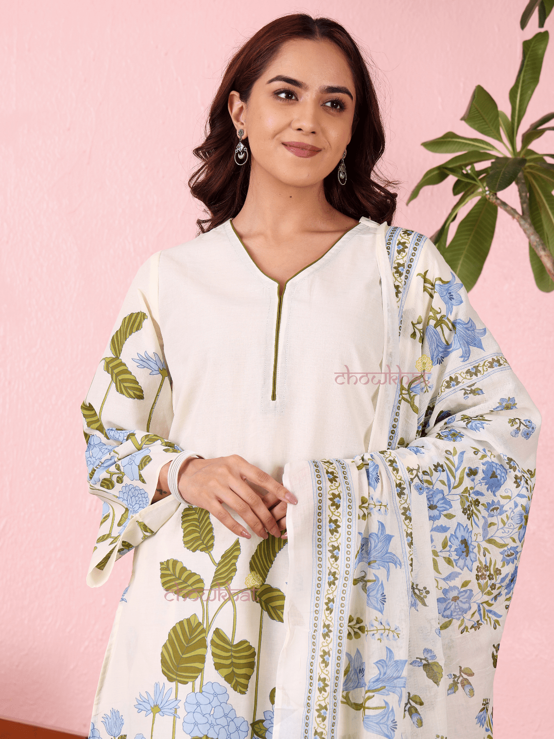 Avika Hand Printed Pure Cotton 3 Piece Stitched Suit Set with Dupatta - Chowkhat Lifestyle