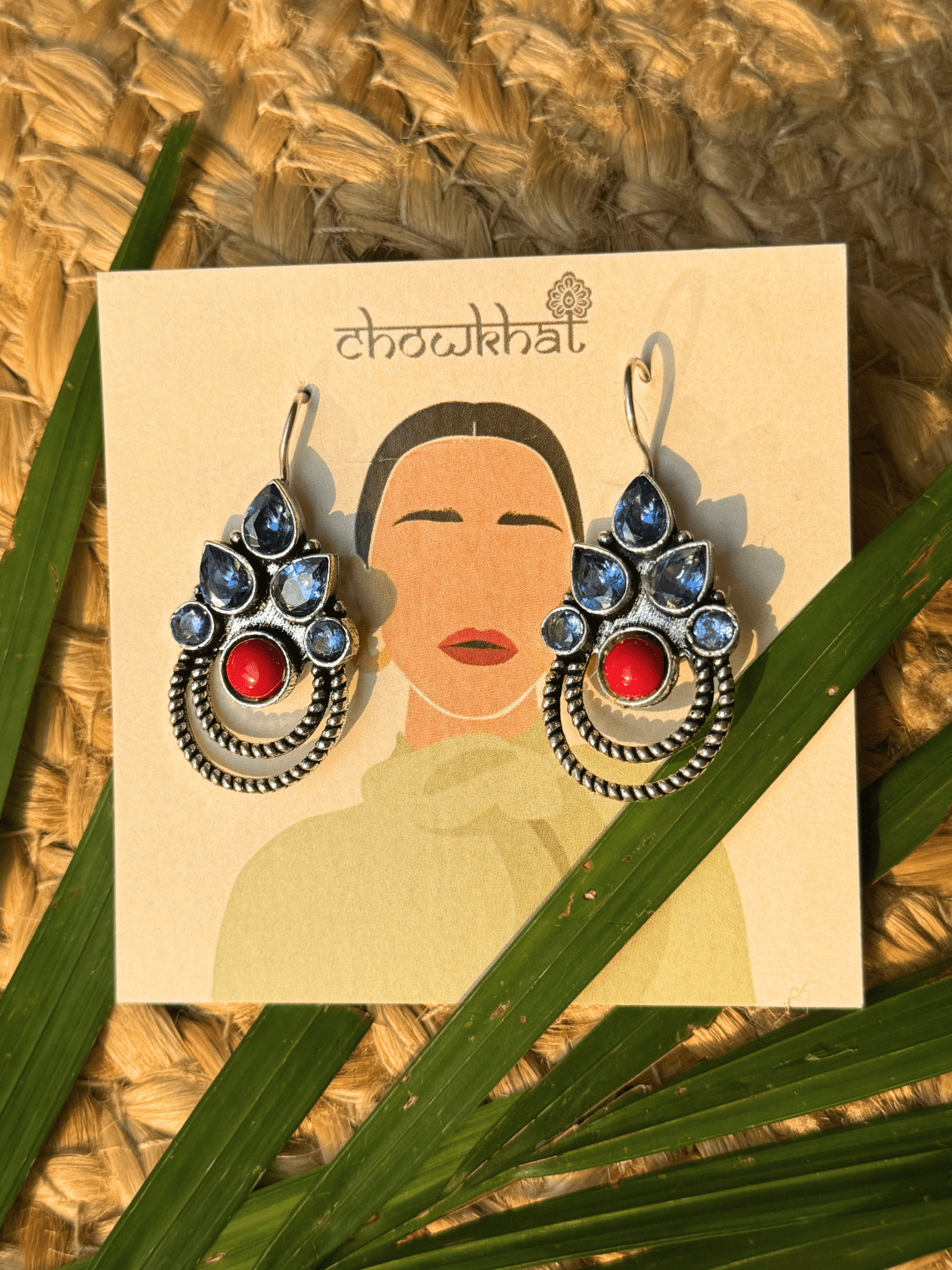 Polki German Silver Earrings with Pearl - Chowkhat Lifestyle