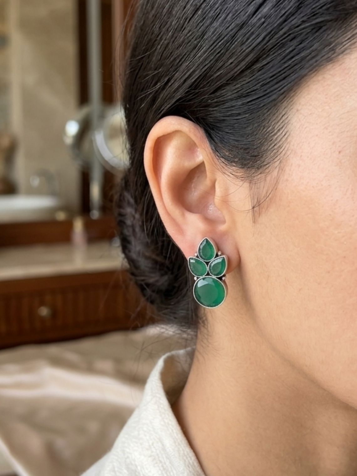 Classic Stone Oxidised Earrings - Chowkhat Lifestyle