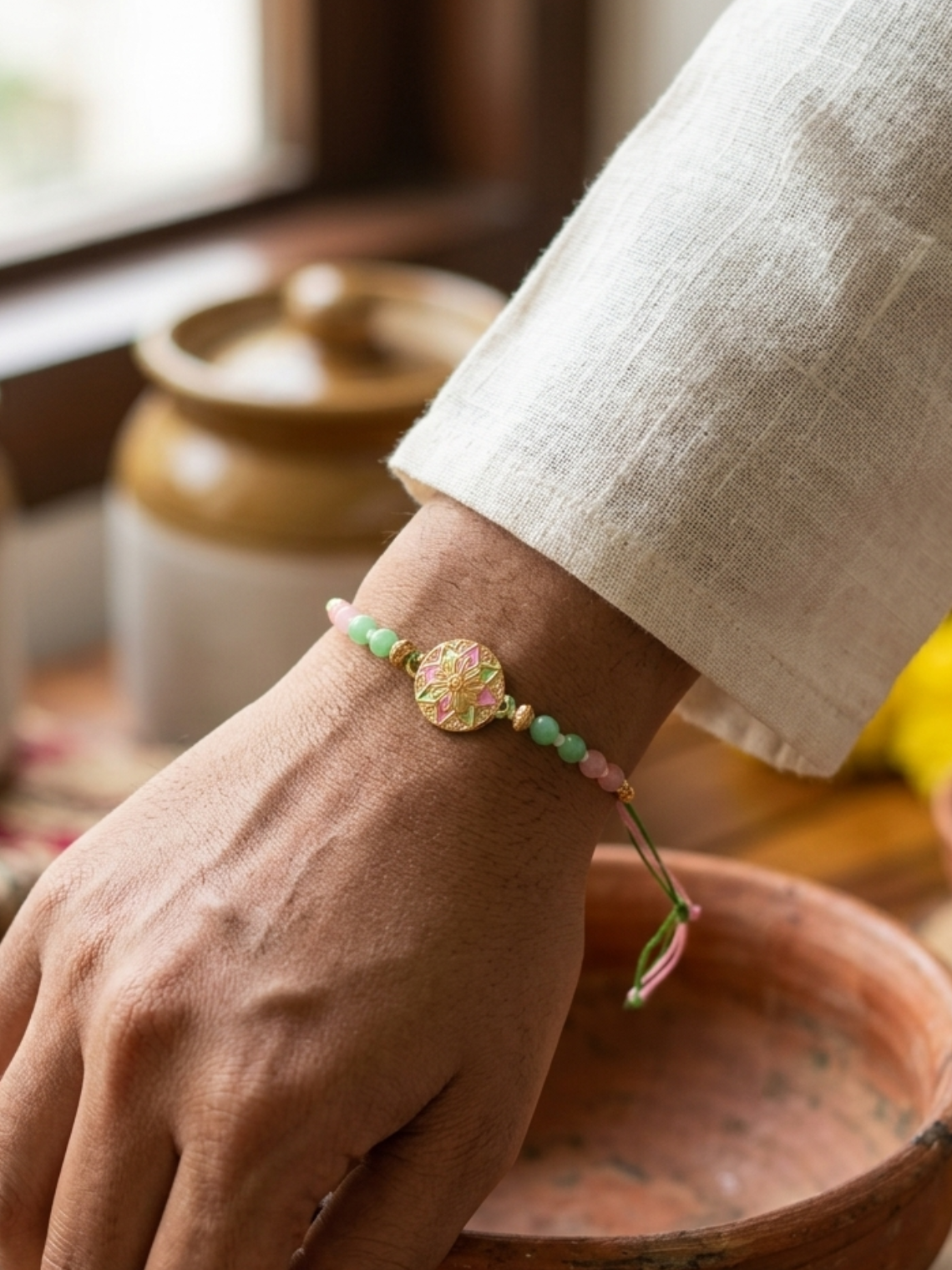 Intricate Pearl Rakhi