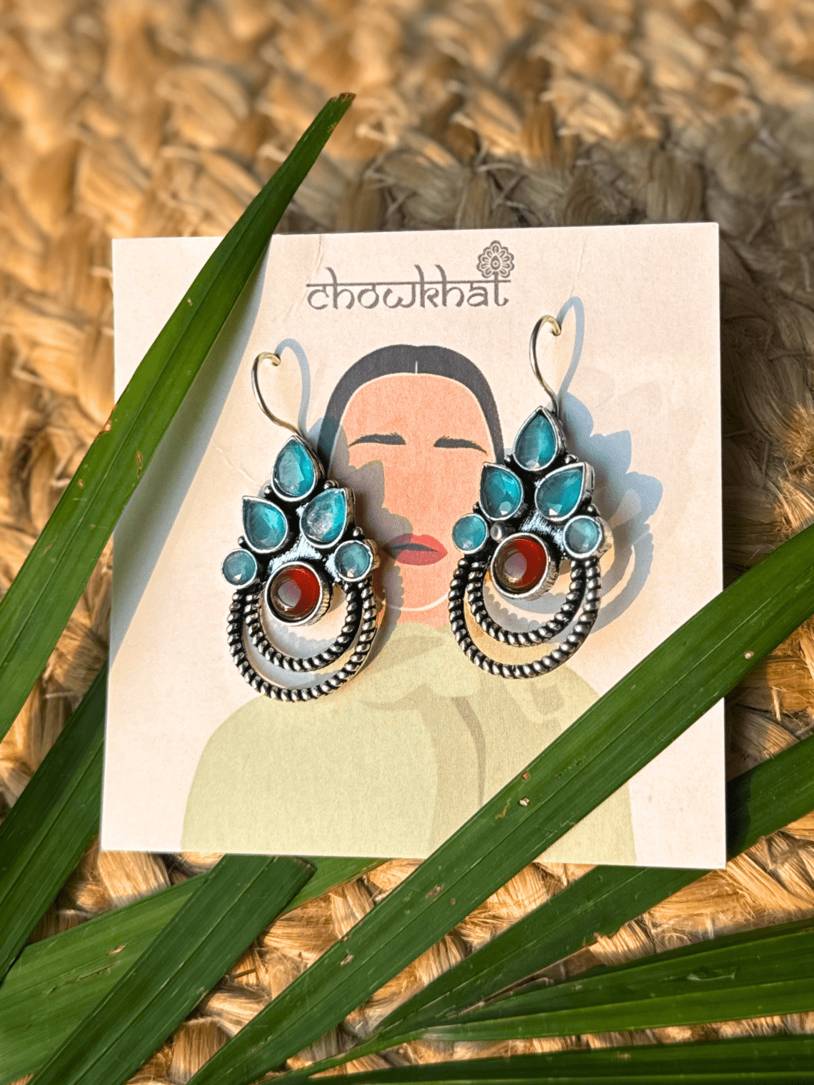 Polki German Silver Earrings with Pearl - Chowkhat Lifestyle