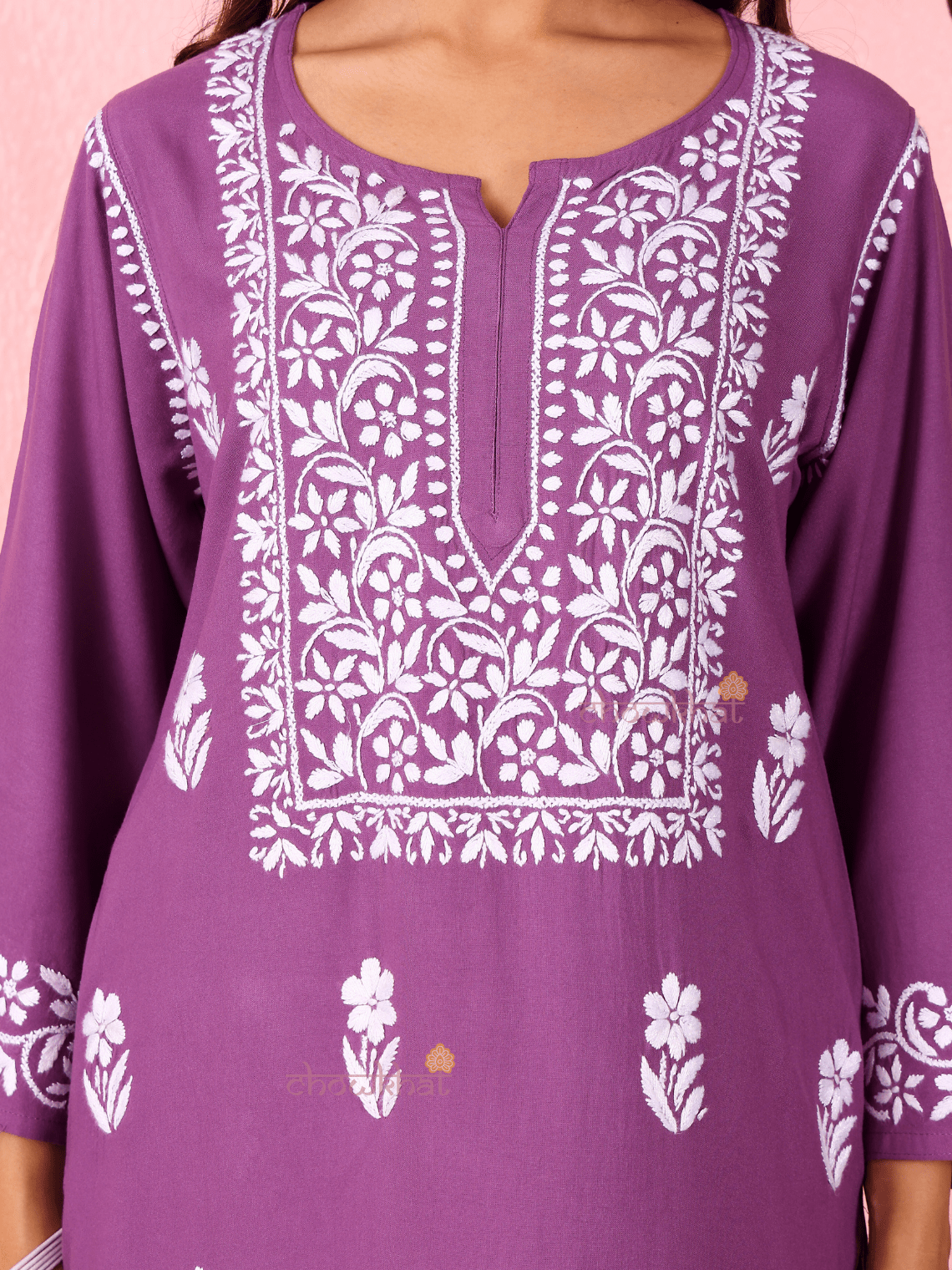 Lara Premium Rayon Straight Chikankari Kurti & Palazzo Set - Chowkhat Lifestyle