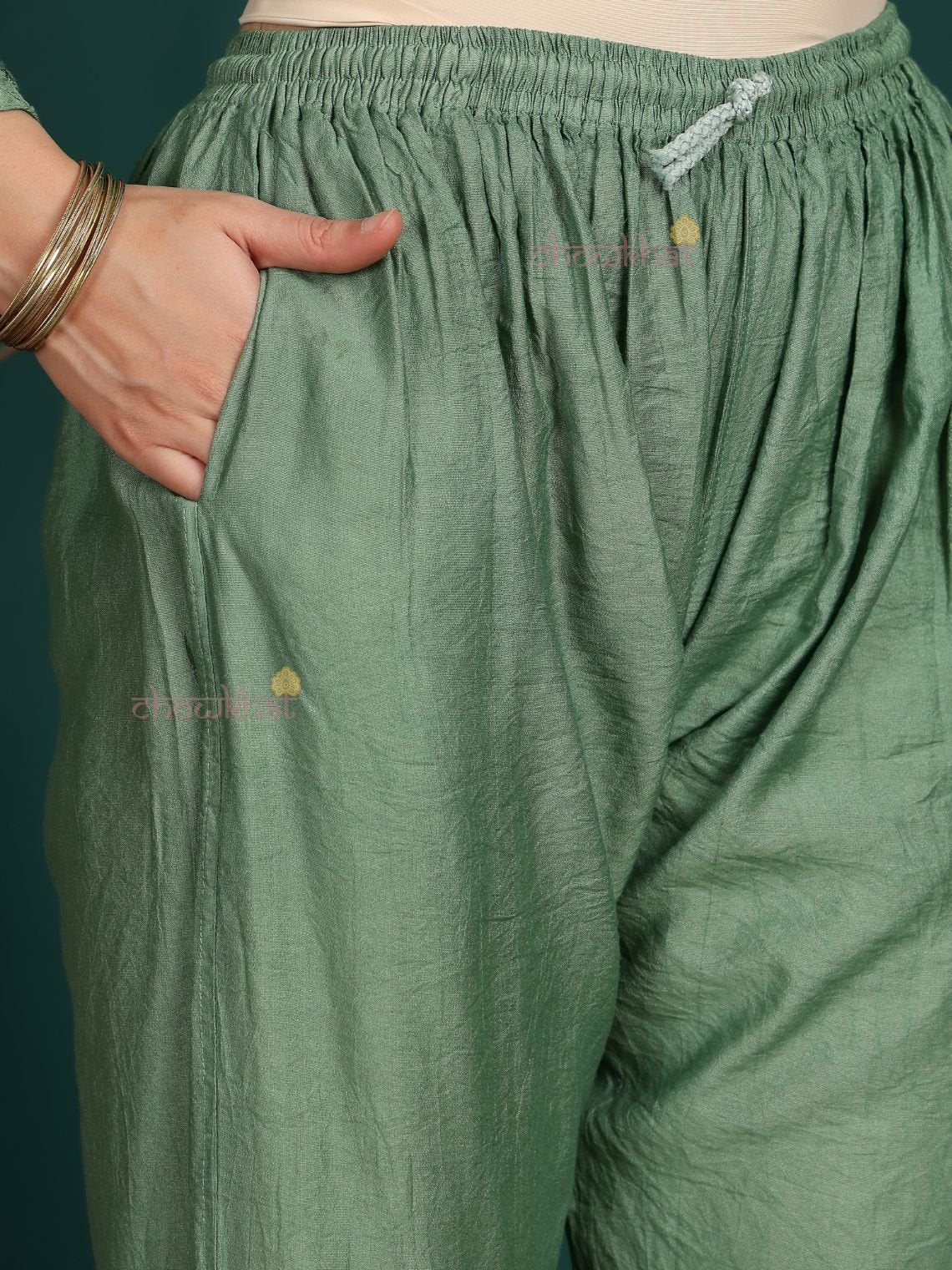 Ruhani Premium Chanderi Chikankari Kurti & Palazzo Set - Chowkhat Lifestyle