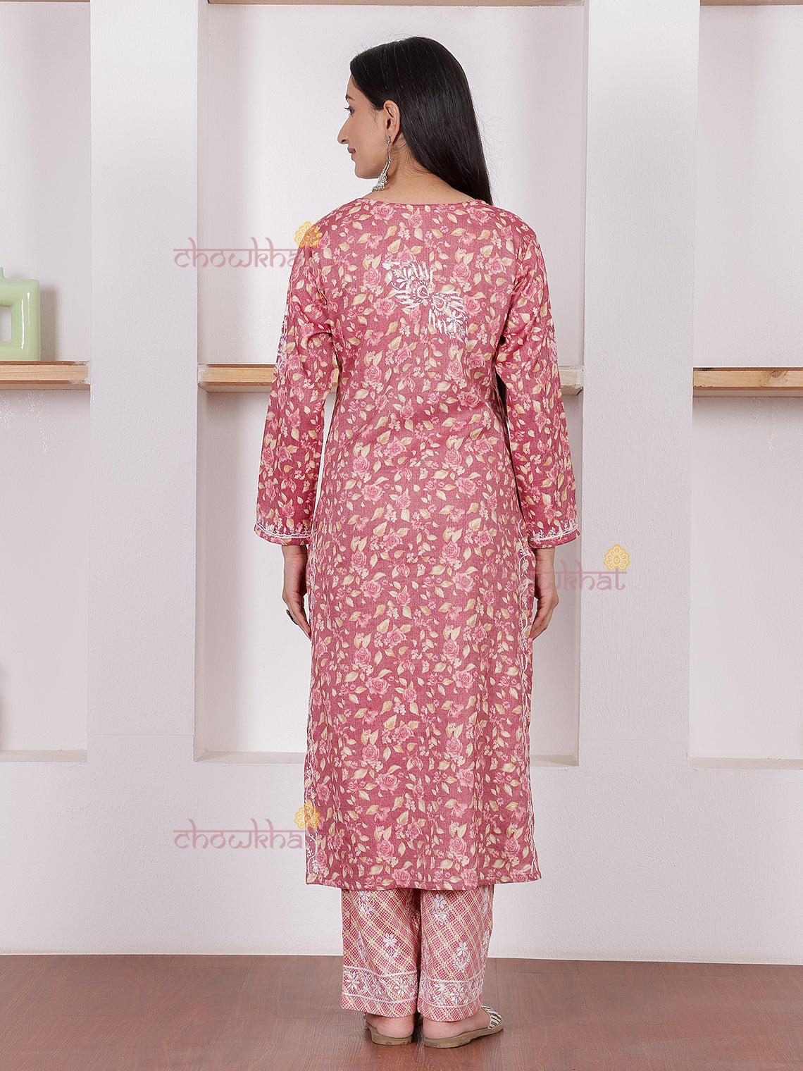 Shanaya Rayon Slub Chikankari Kurti & Palazzo Set - Chowkhat Lifestyle