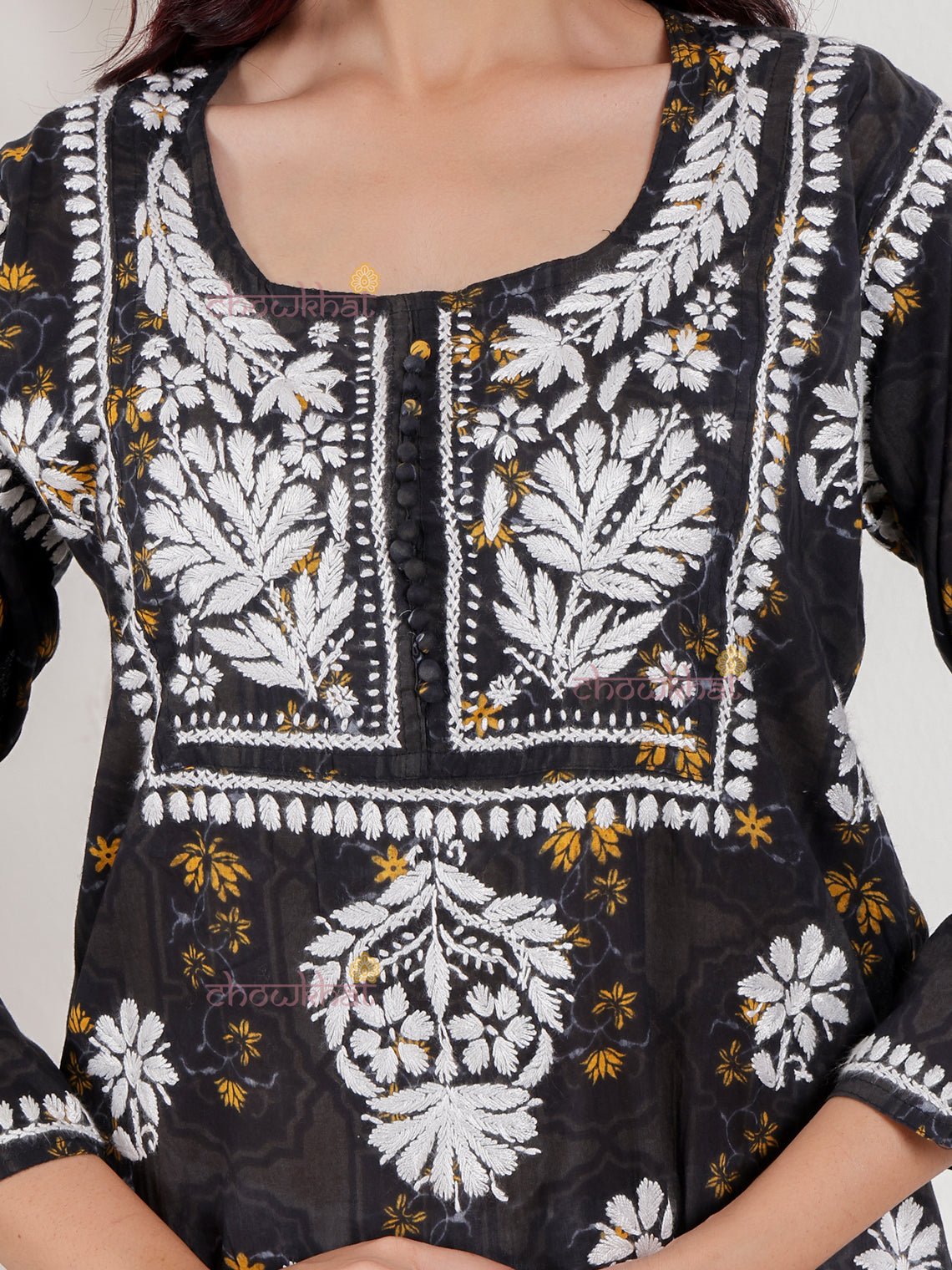 Iqra Mul Cotton Chikankari Kurti - Chowkhat Lifestyle