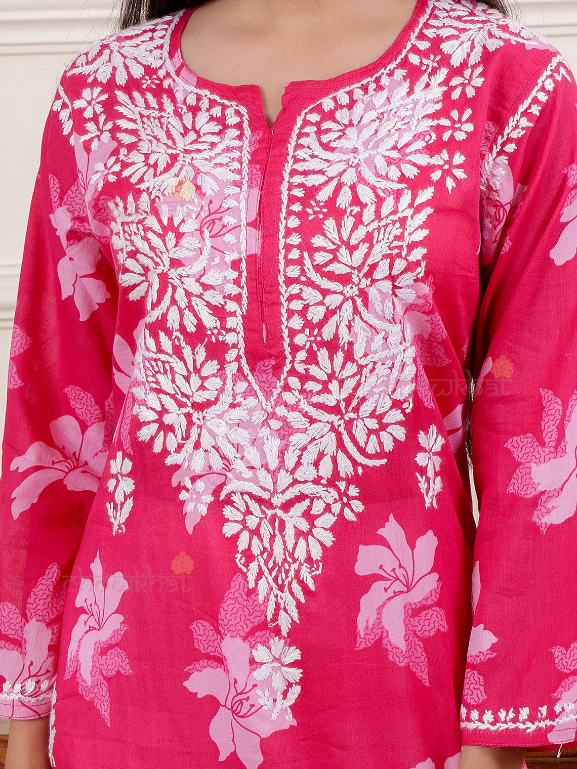 Hayat Mul Cotton Chikankari Kurti - Chowkhat Lifestyle