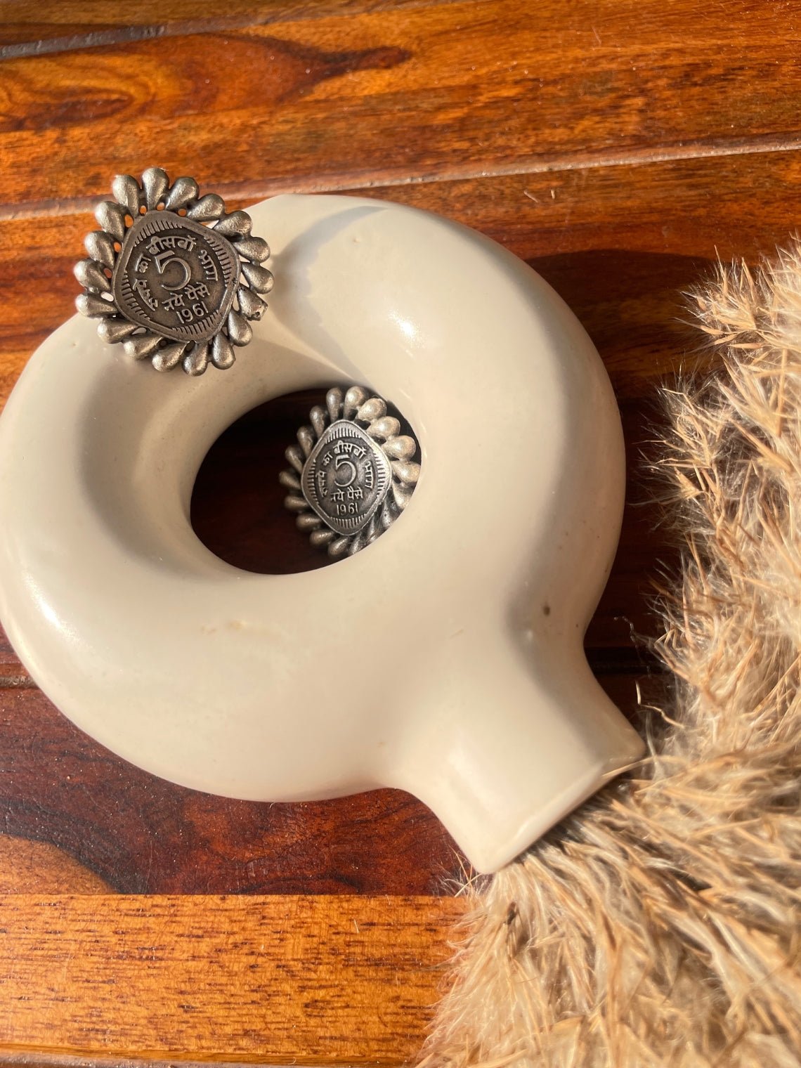 Coin German Silver Earrings - Chowkhat Lifestyle