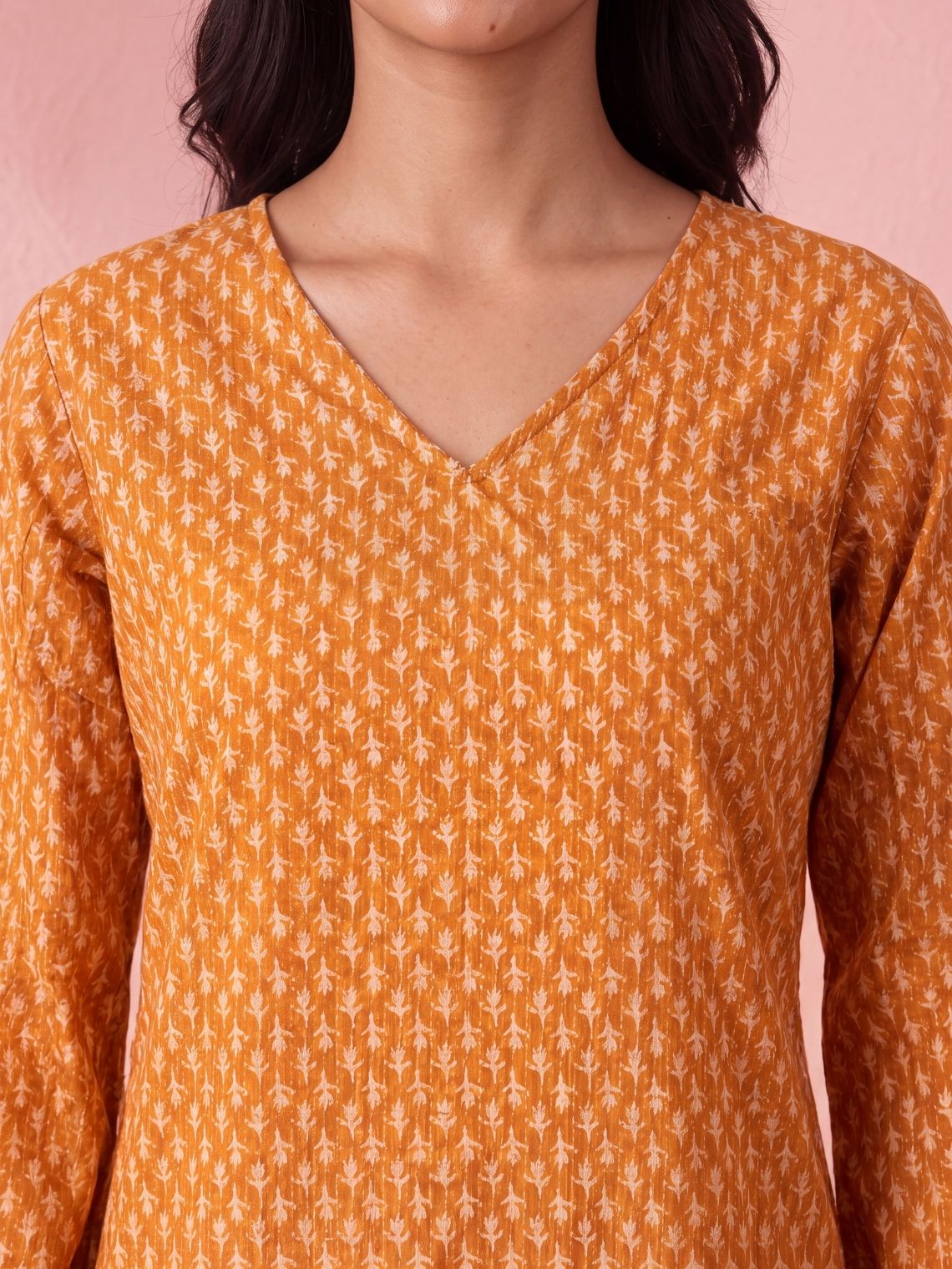 Disha Hand Printed Cotton Kurti with Lace - Chowkhat Lifestyle