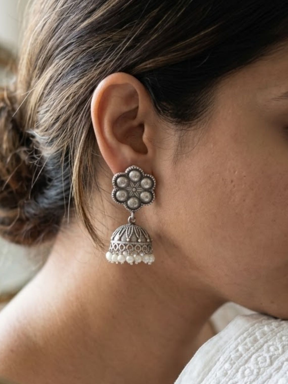 Desi Flora Oxidised Earrings - Chowkhat Lifestyle