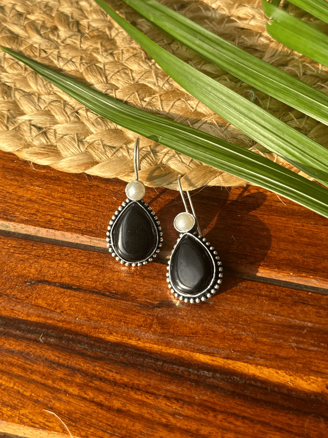 German Silver Pearl hanging Earrings - Chowkhat Lifestyle