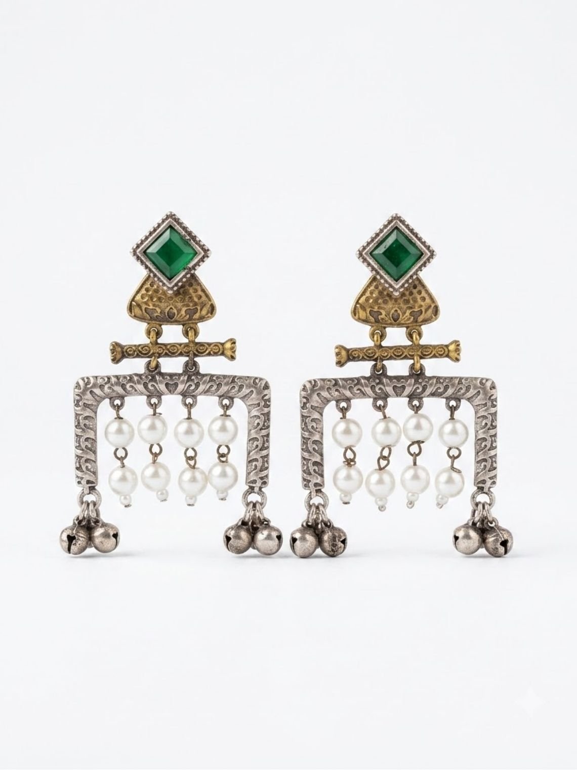Pearl Drop German Sliver Earrings - Chowkhat Lifestyle