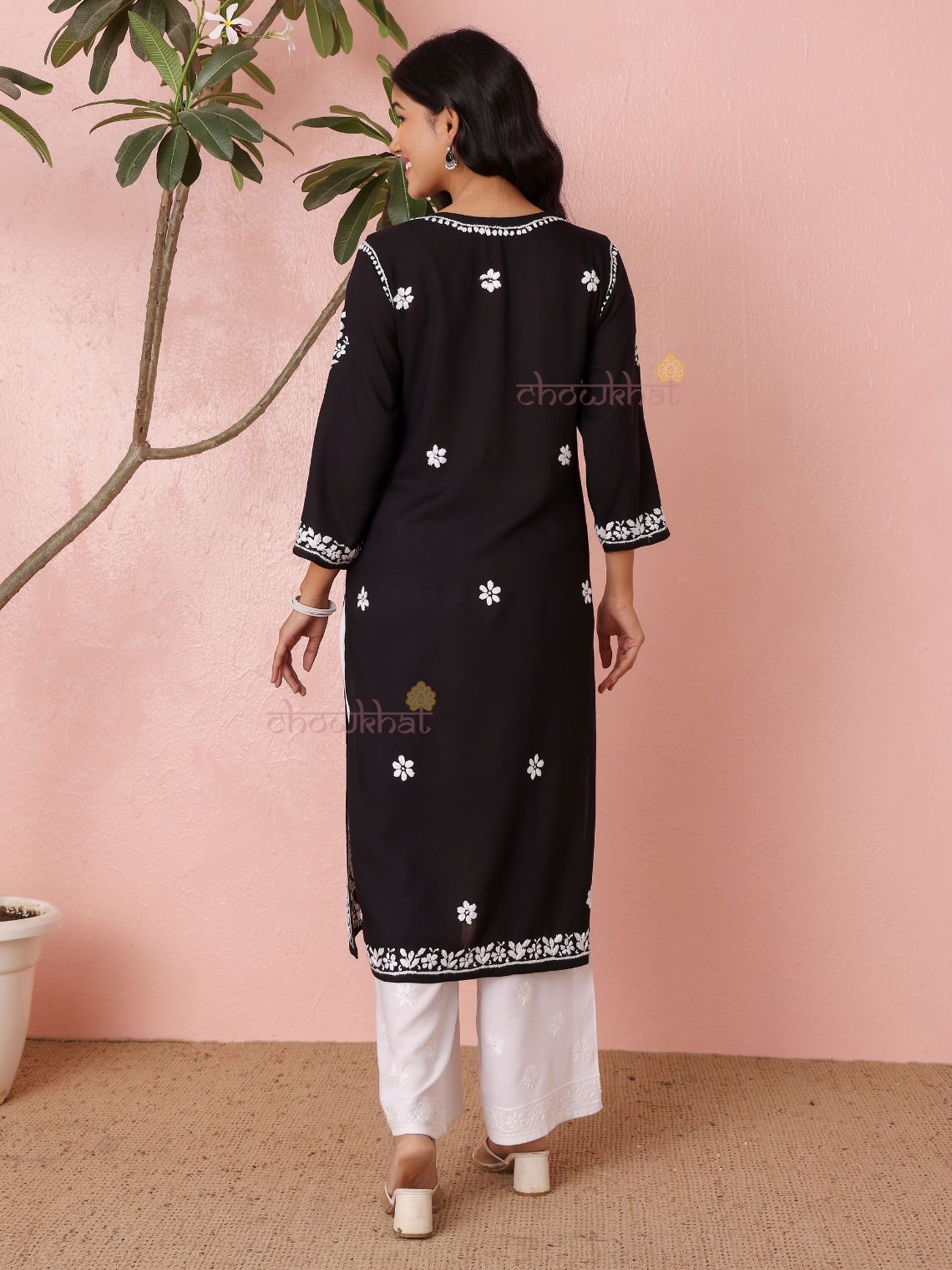 Hania Premium Modal Straight Long Chikankari Kurti