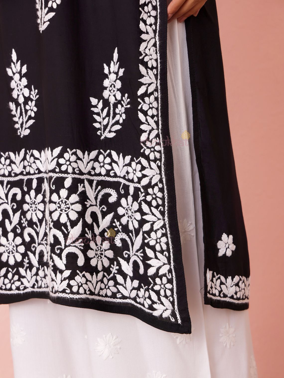 Hania Premium Modal Straight Long Chikankari Kurti