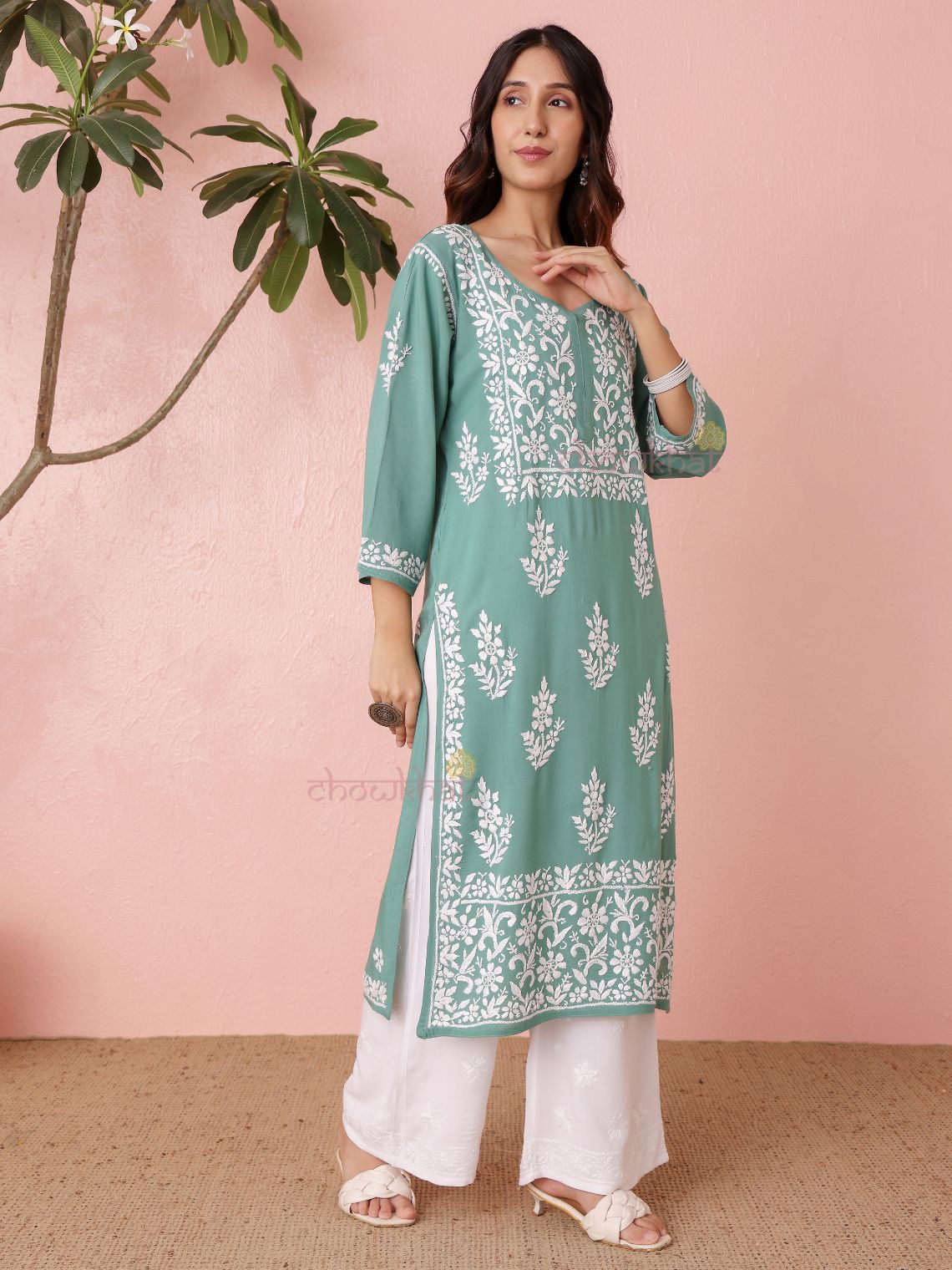 Hania Modal Straight Long Chikankari Kurti