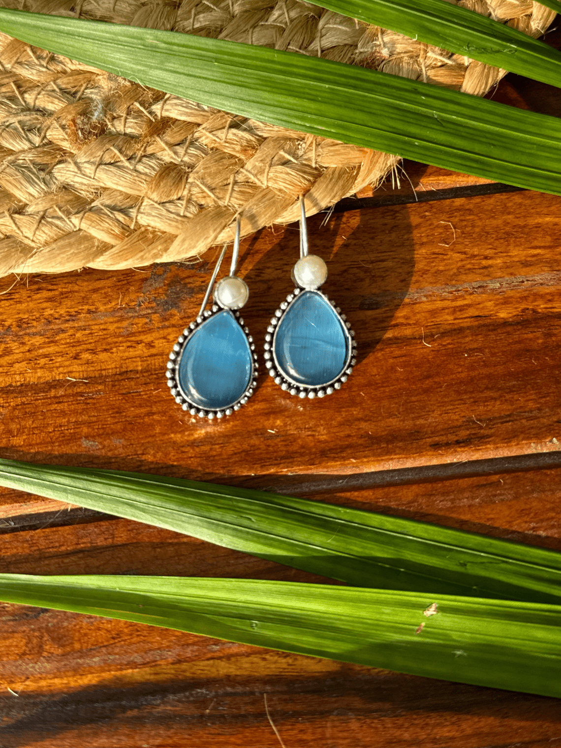 German Silver Pearl hanging Earrings - Chowkhat Lifestyle