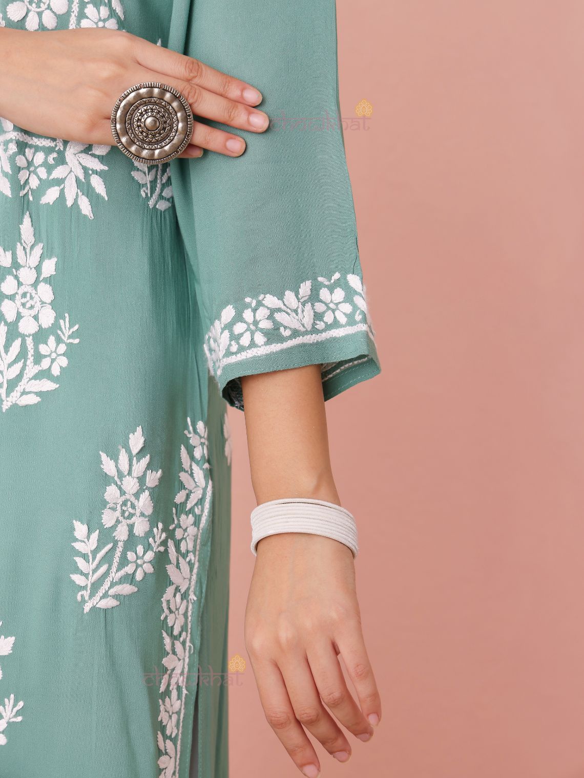 Hania Modal Straight Long Chikankari Kurti