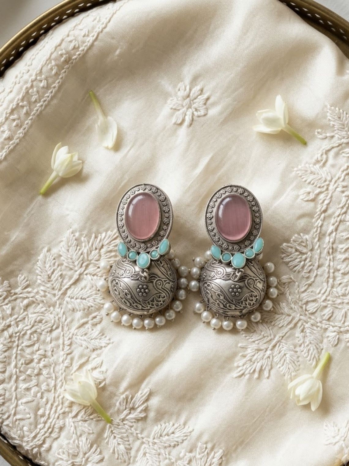 Aaishwary Oxidised Greman Silver Earrings - Chowkhat Lifestyle