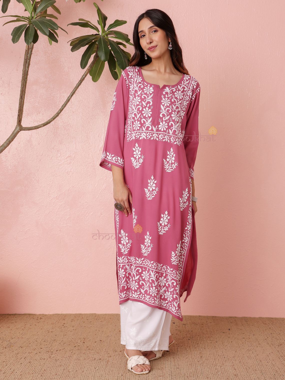 Hania Modal Straight Long Chikankari Kurti