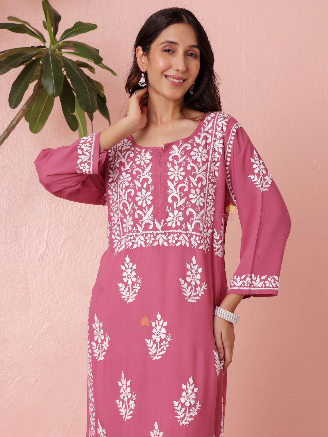 Hania Modal Straight Long Chikankari Kurti