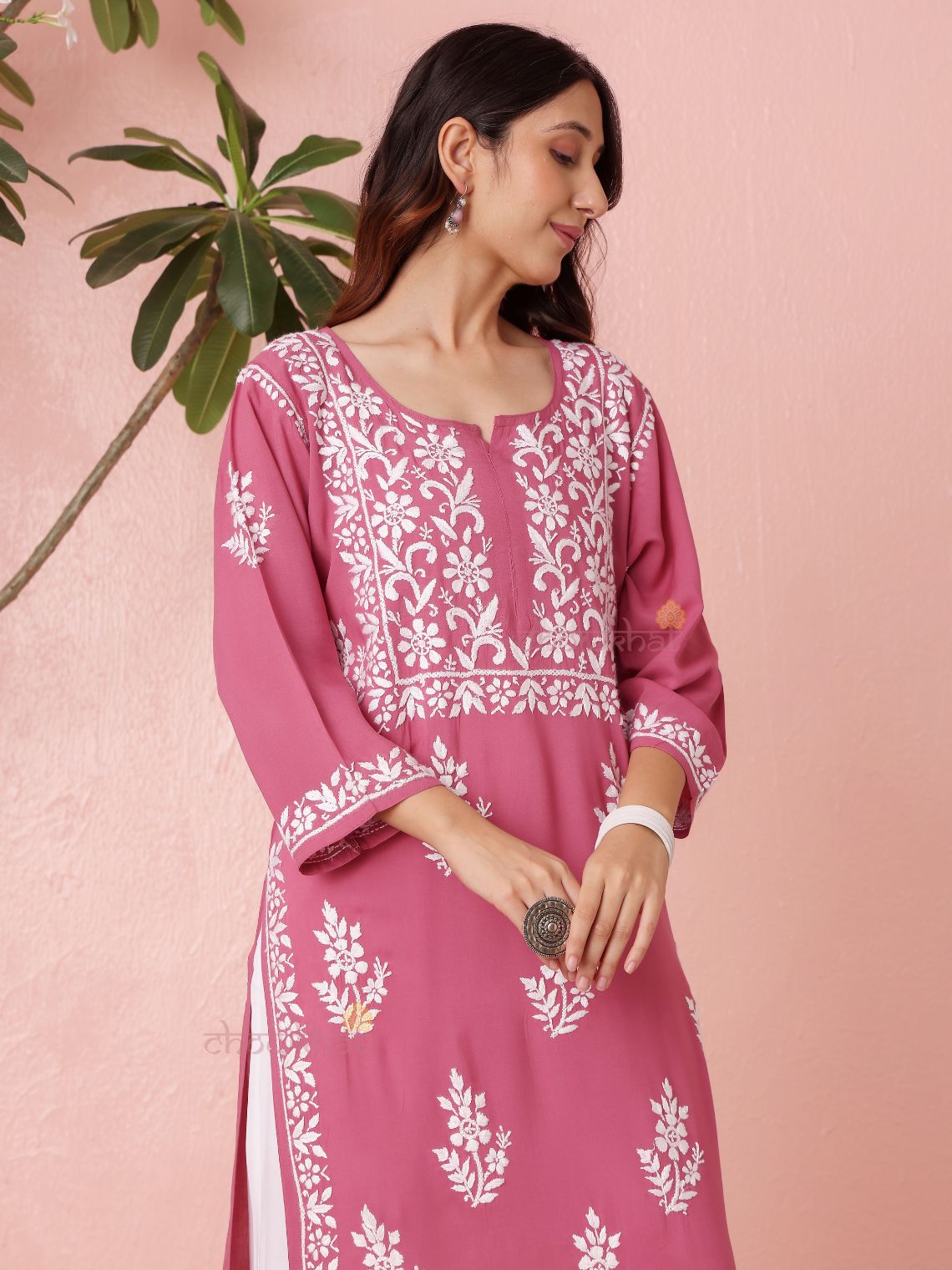 Hania Modal Straight Long Chikankari Kurti