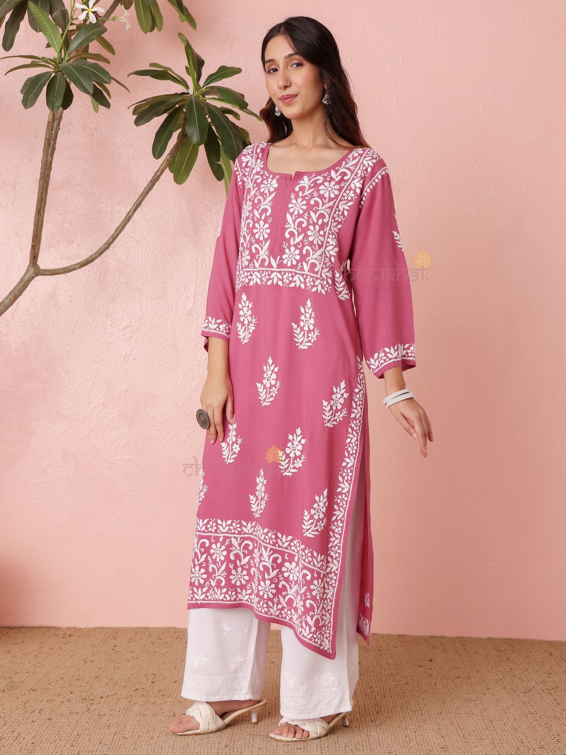 Hania Modal Straight Long Chikankari Kurti