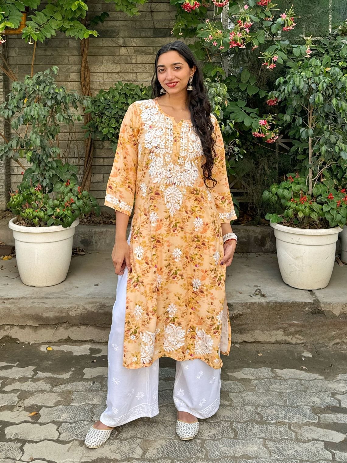 Ishani Rayon Printed Straight Chikankari Kurti - Chowkhat Lifestyle