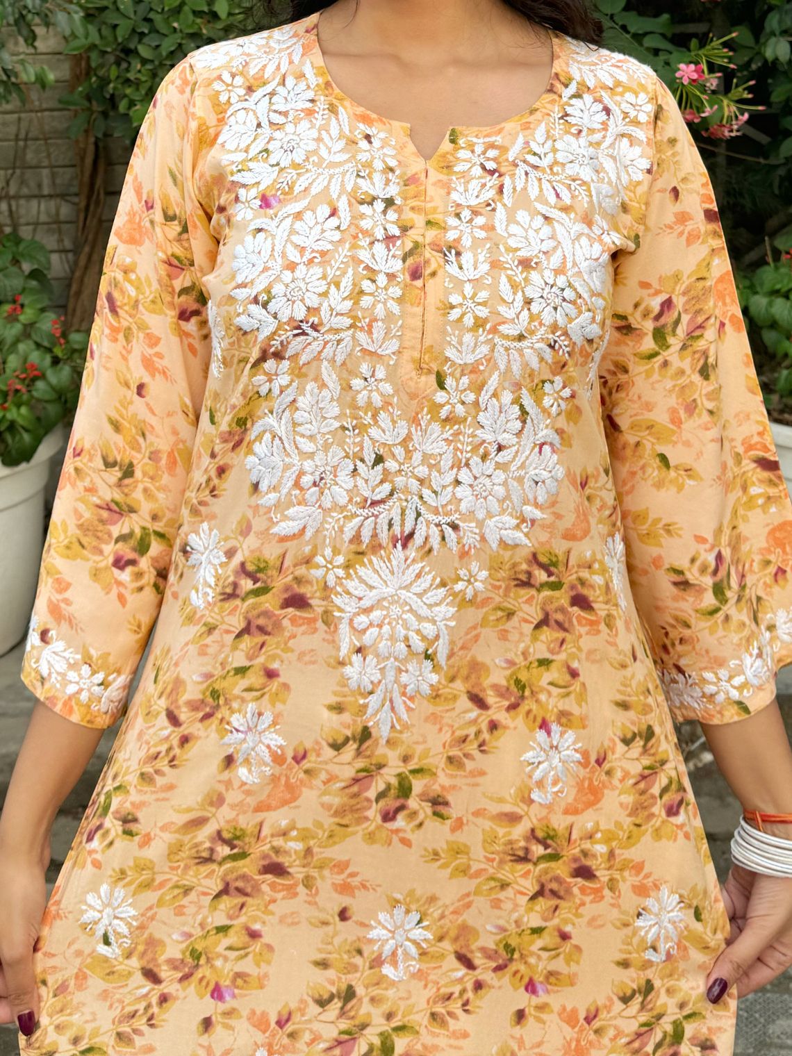 Ishani Rayon Printed Straight Chikankari Kurti - Chowkhat Lifestyle