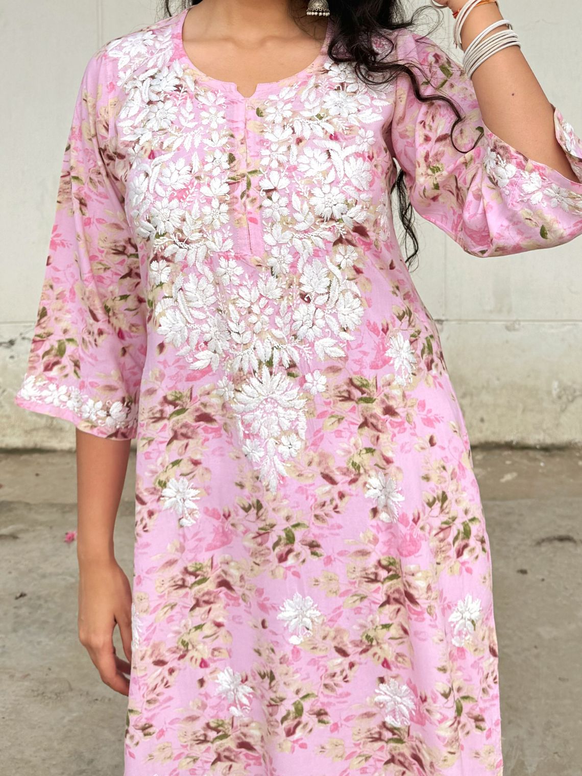 Ishani Rayon Printed Straight Chikankari Kurti - Chowkhat Lifestyle