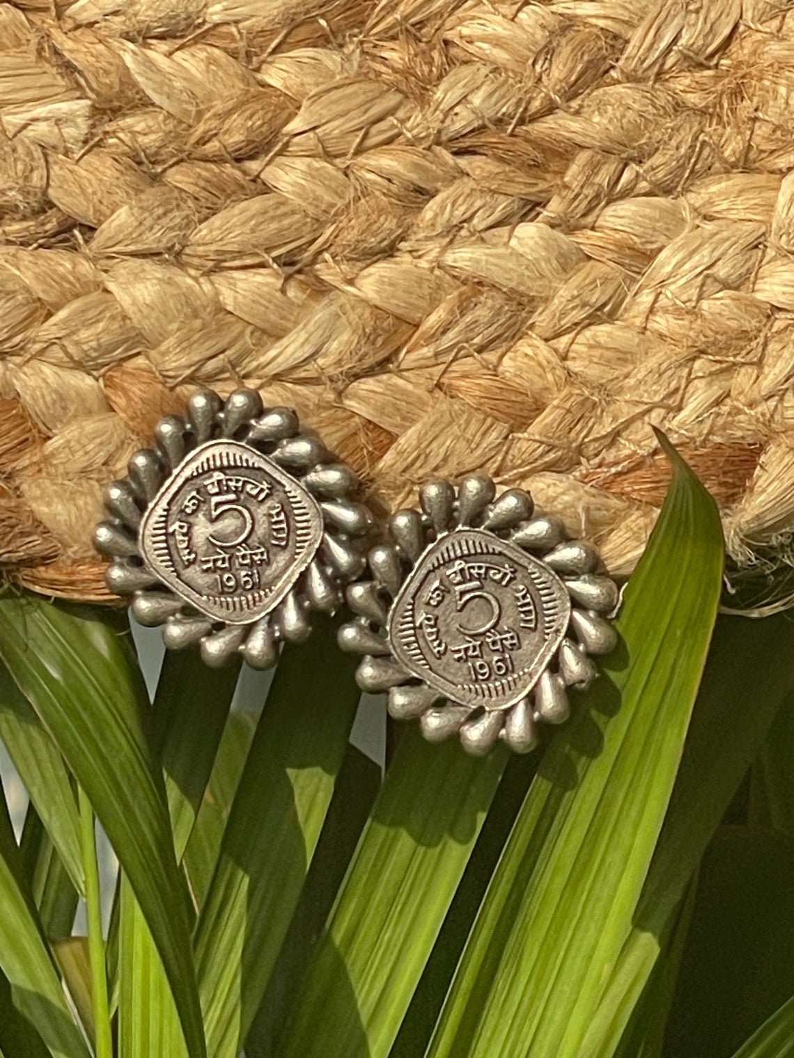 Coin German Silver Earrings - Chowkhat Lifestyle