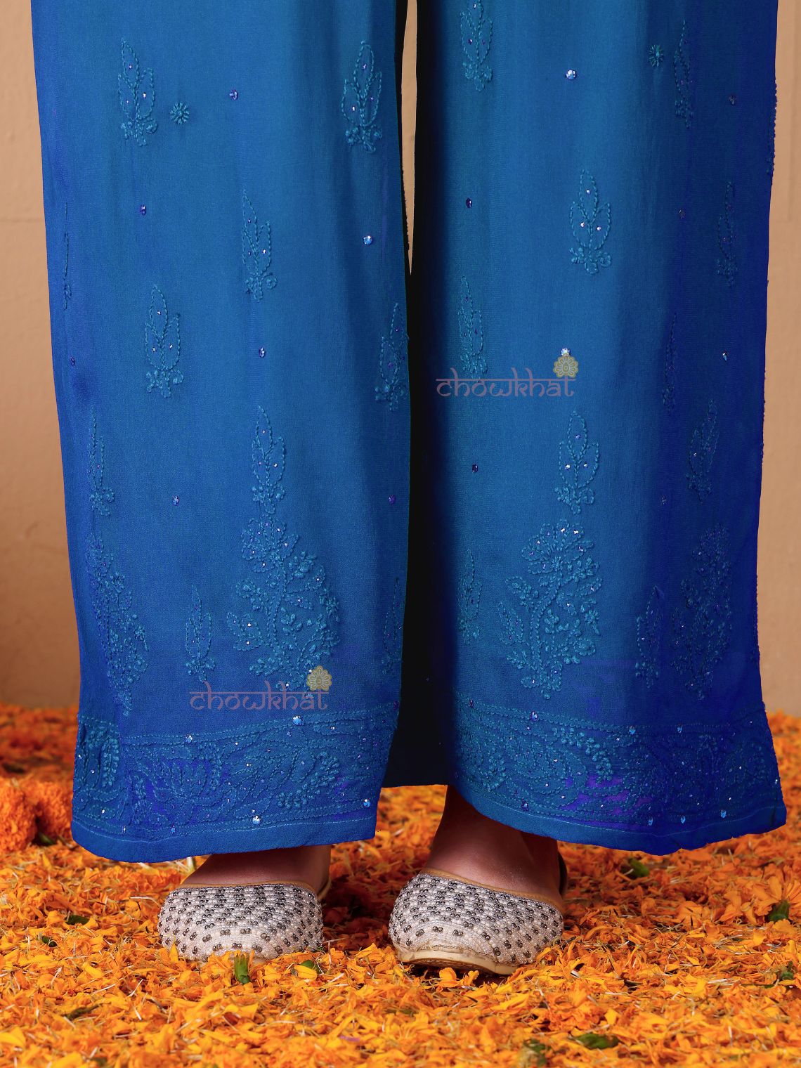Falak Chikankari Suit Set with Mukaish Work - Chowkhat Lifestyle