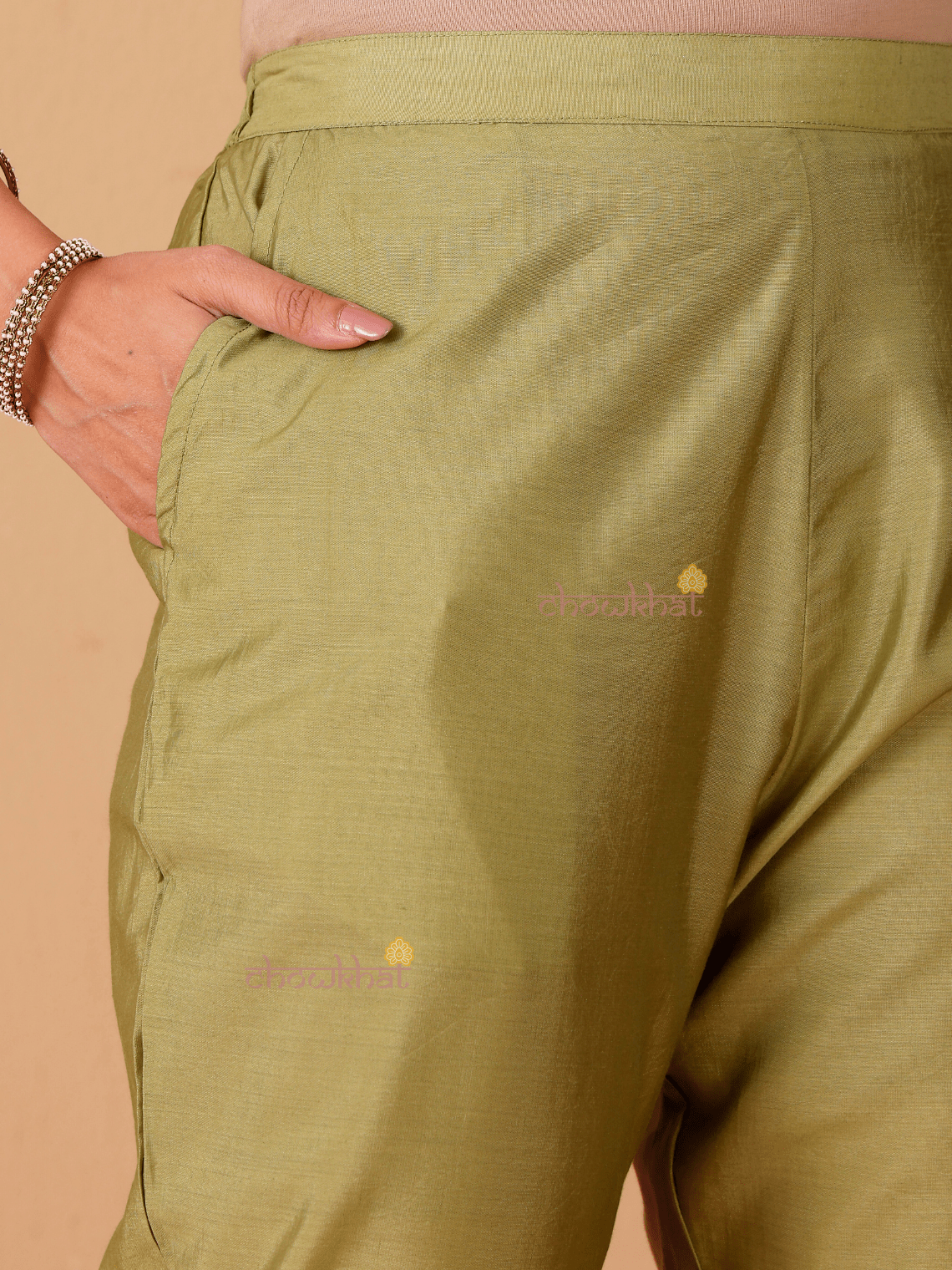 Rhea Mul Chanderi 3 Piece Nyra Style Stitched Suit Set with Adda Work - Chowkhat Lifestyle