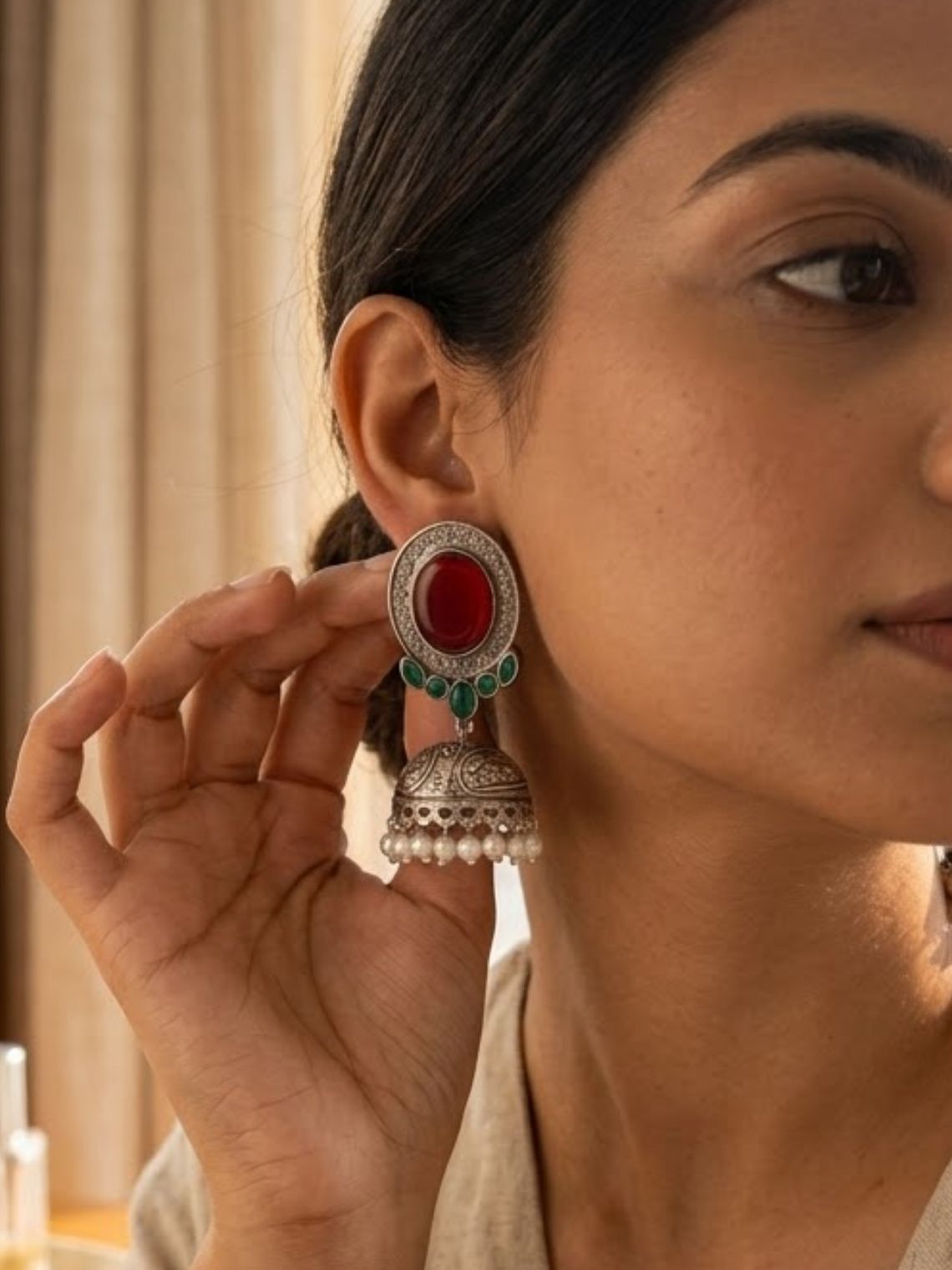 Aaishwary Oxidised Greman Silver Earrings - Chowkhat Lifestyle