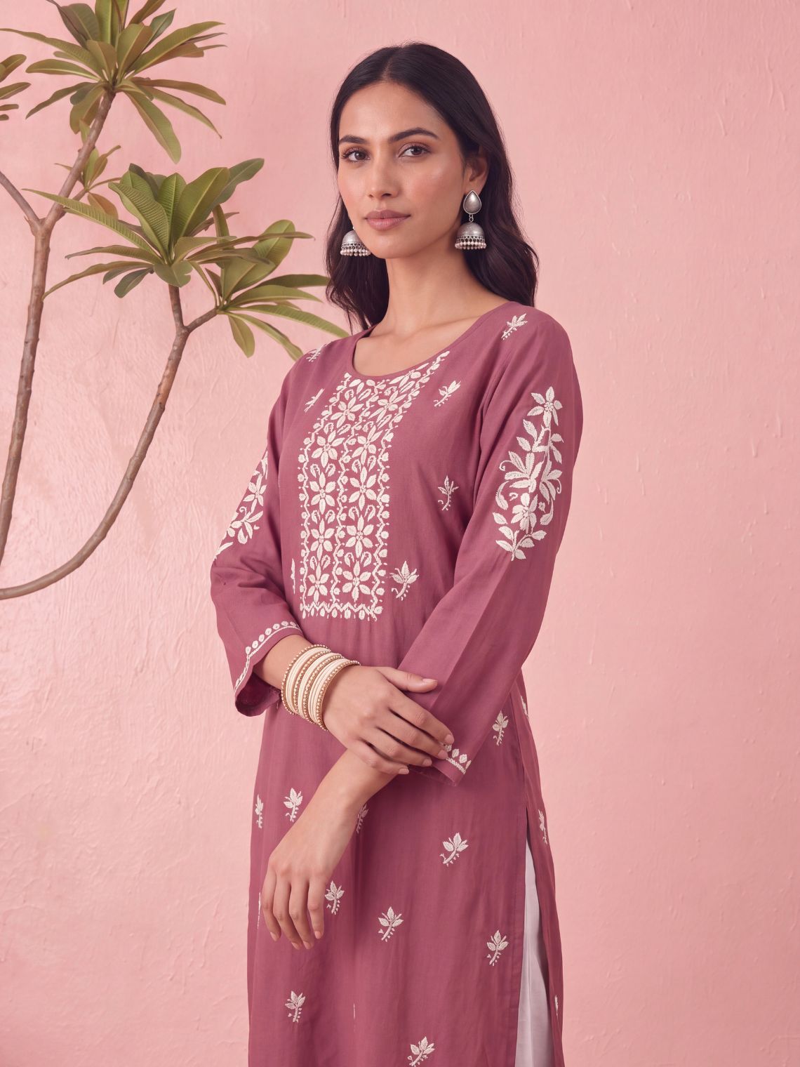 Hoor Premium Rayon A-line Chikankari Kurti - Chowkhat Lifestyle