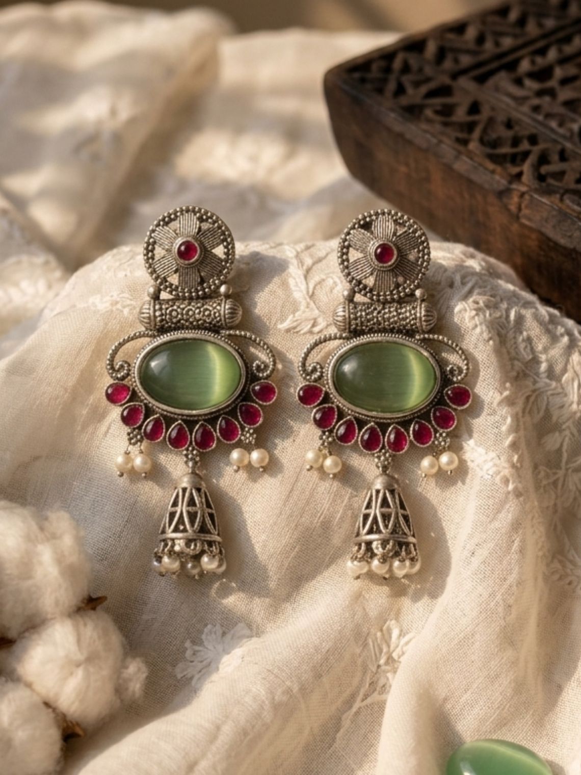 Saaz Oxidised German silver Earrings - Chowkhat Lifestyle