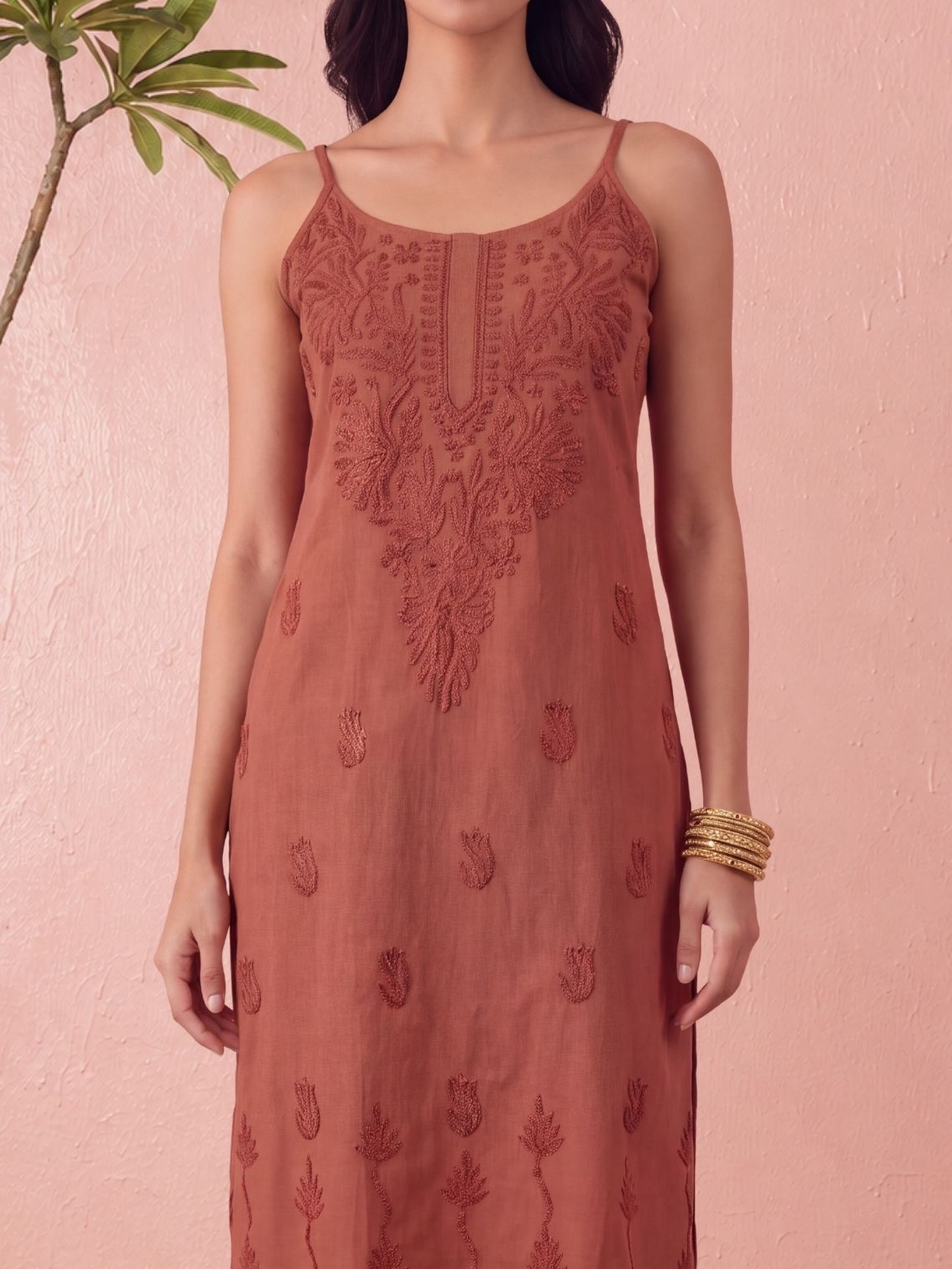 Anamika Rayon Strap Chikankari Kurta & Palazzo Set - Chowkhat Lifestyle