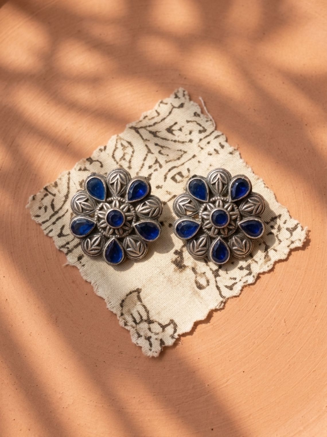 Bloom Floral Oxidised Earrings - Chowkhat Lifestyle