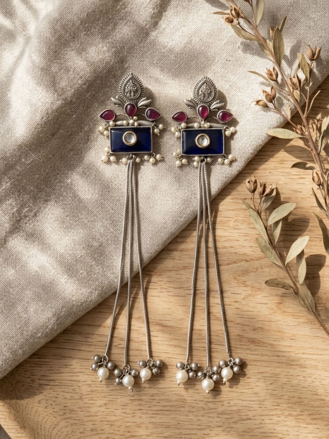 Jhanak Stone Oxidised Earrings - Chowkhat Lifestyle