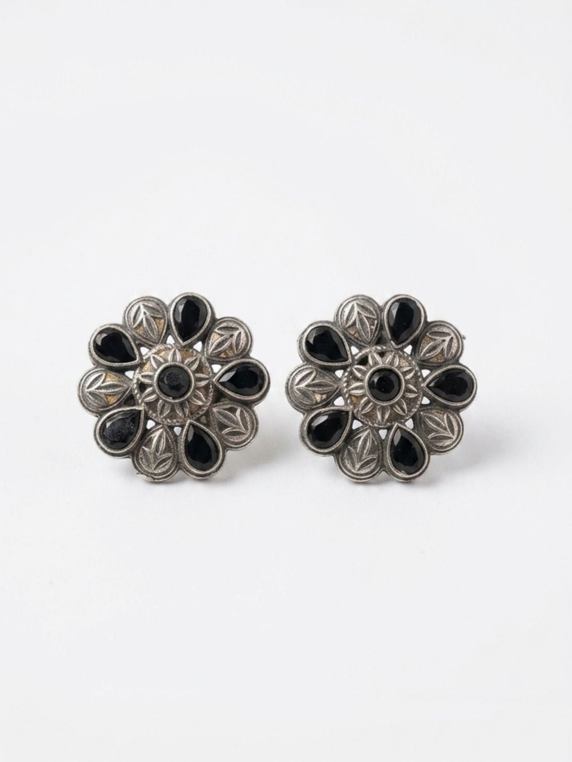 Bloom Floral Oxidised Earring - Chowkhat Lifestyle