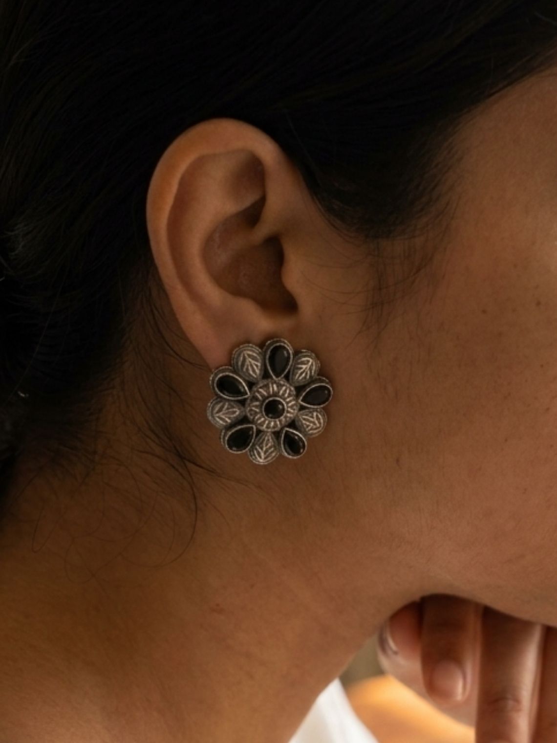 Bloom Floral Oxidised Earring - Chowkhat Lifestyle