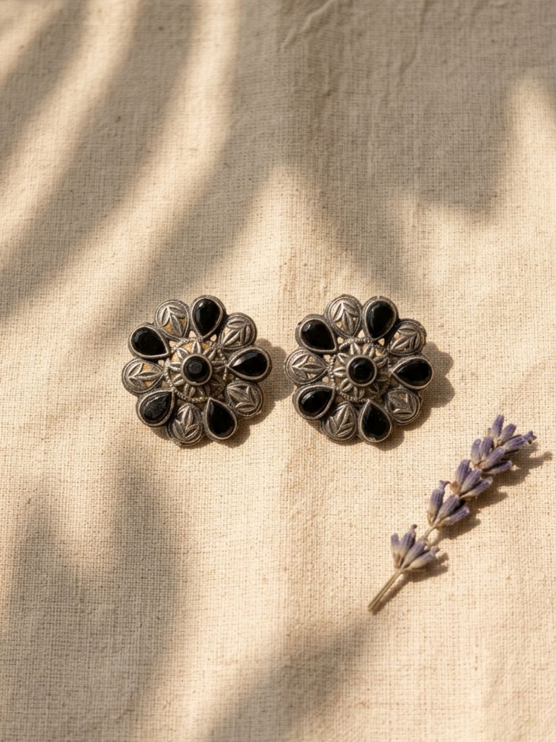 Bloom Floral Oxidised Earring - Chowkhat Lifestyle
